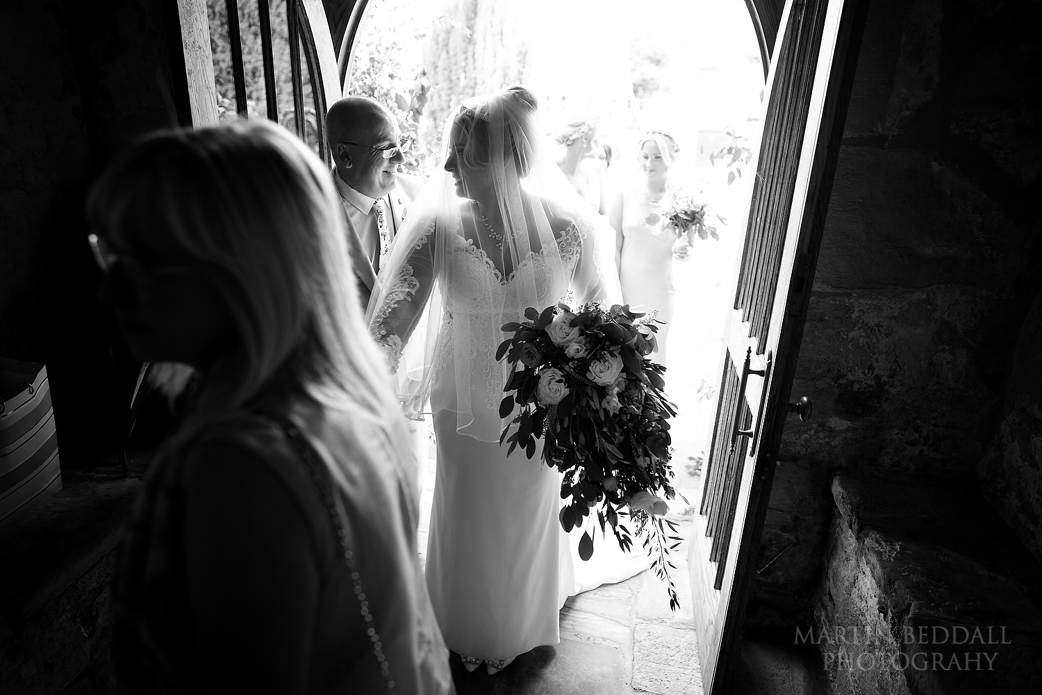 Bride and her father at the church door