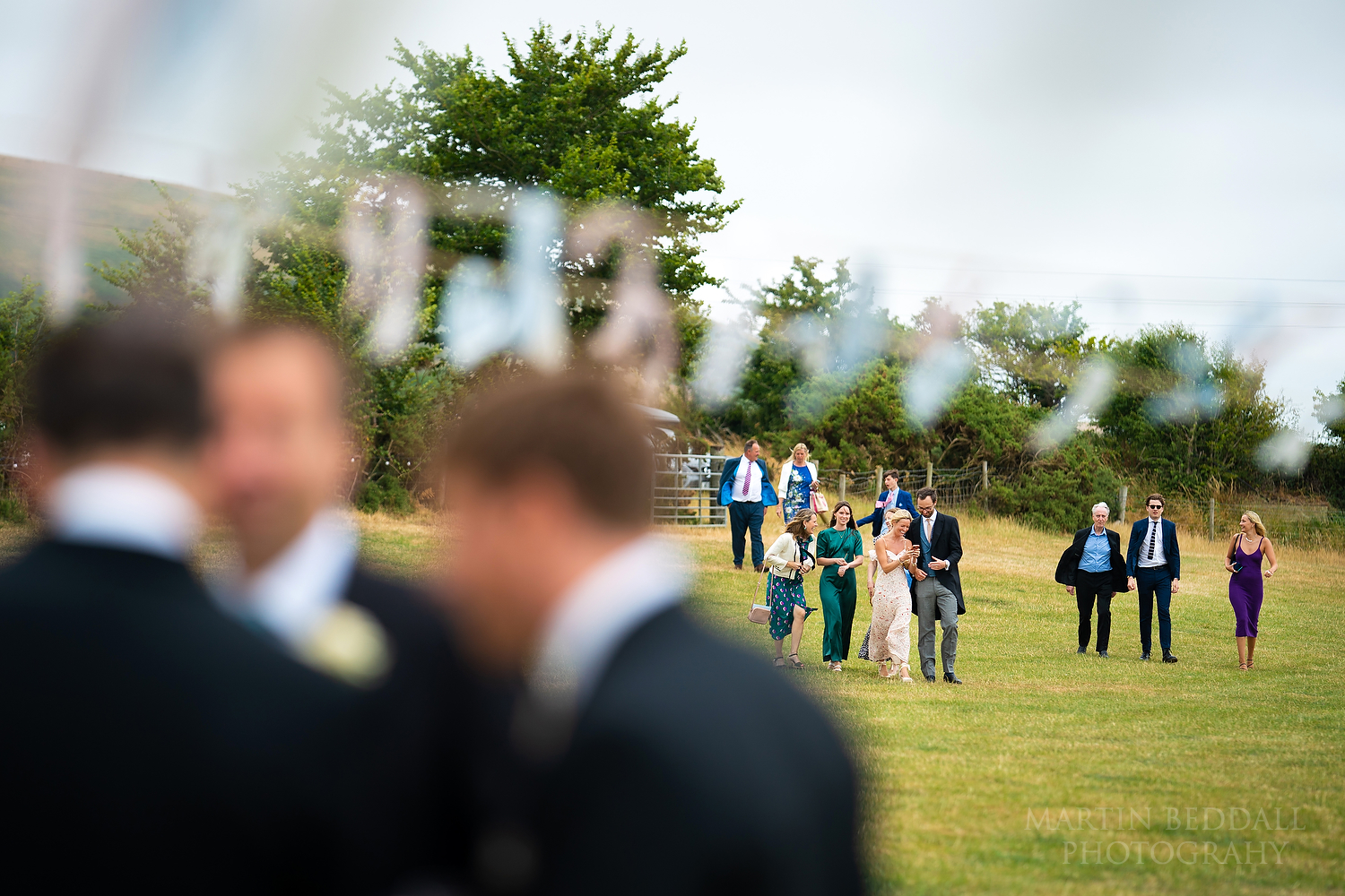 Dorset wedding reception in a field