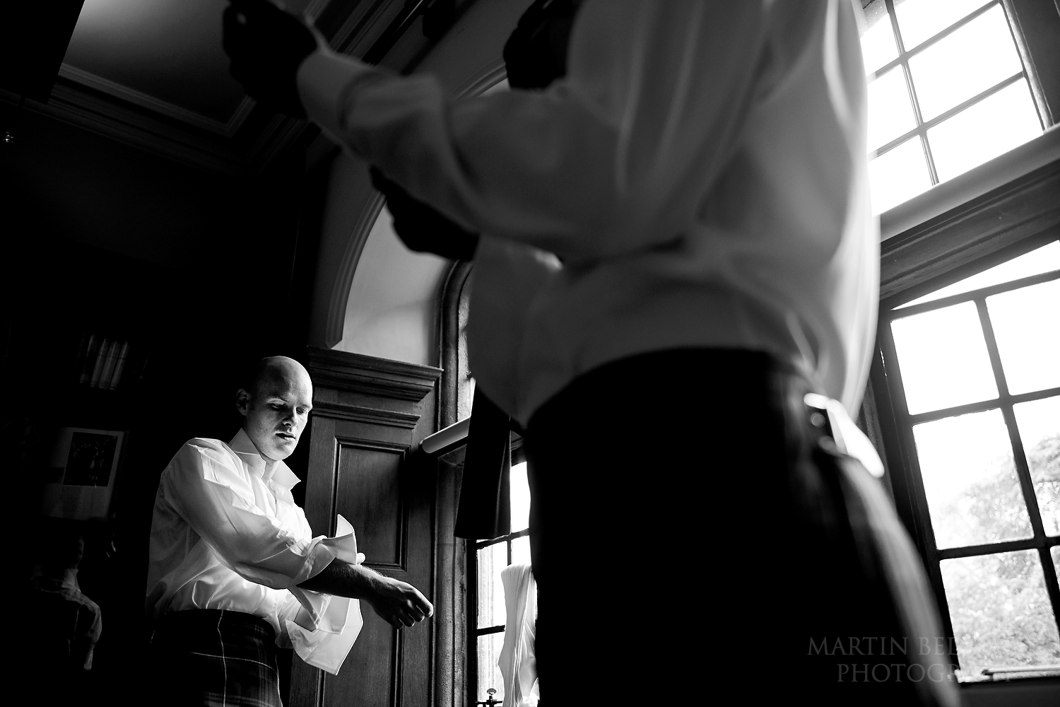 Groom prep at Trinity College