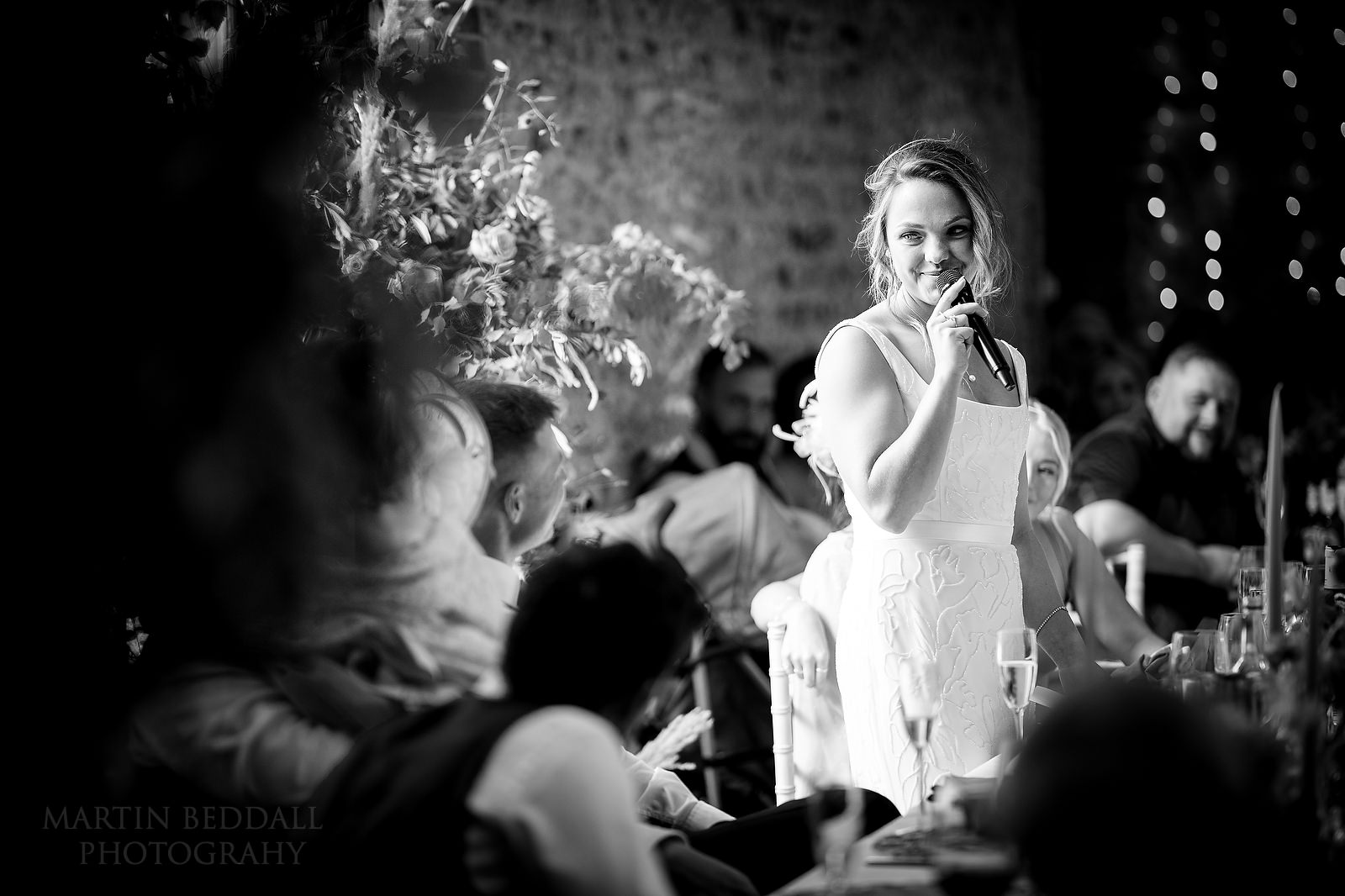 bride's speech at Cissbury Barns