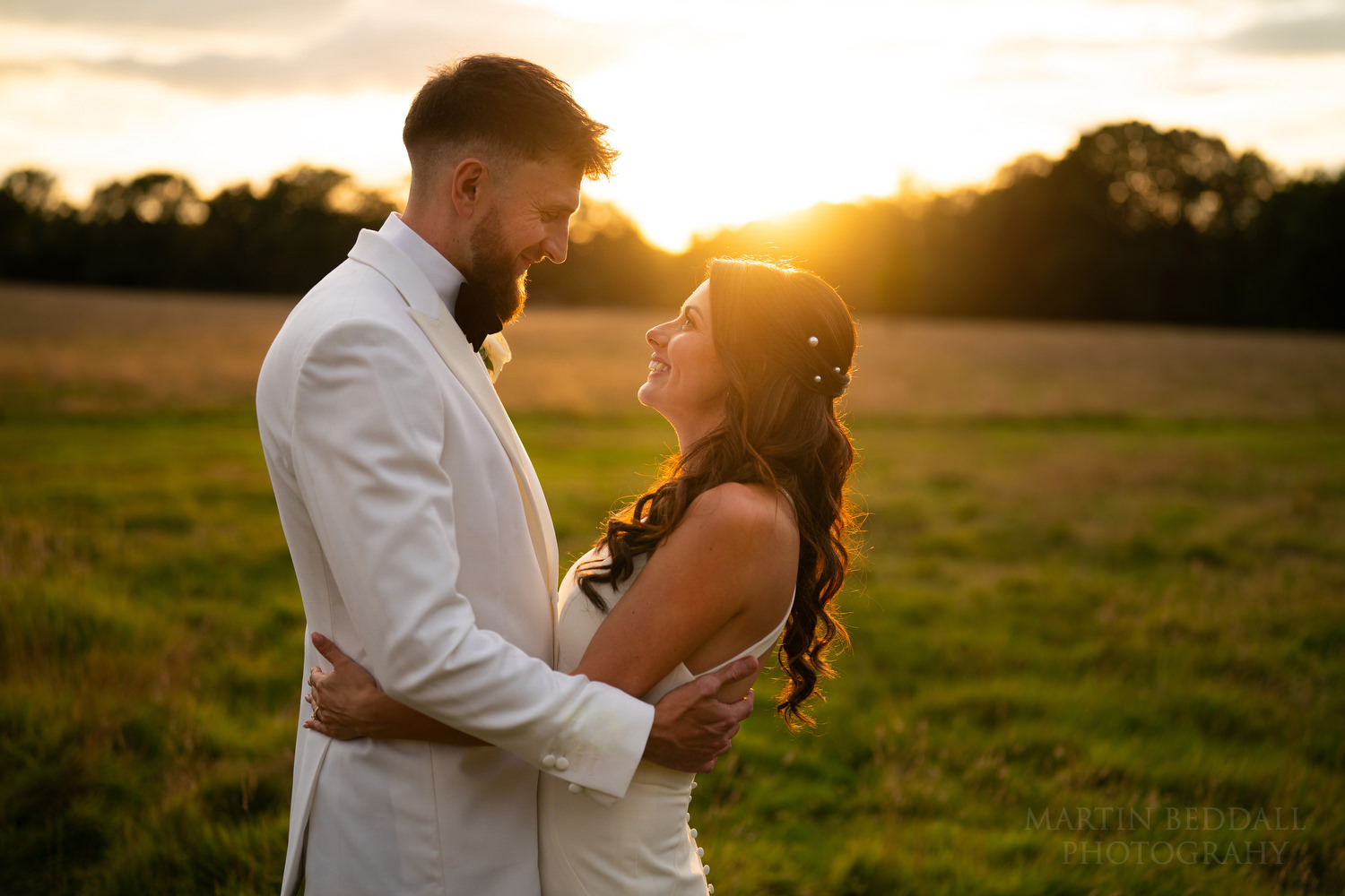 Brookfield Barn wedding sunset portrait