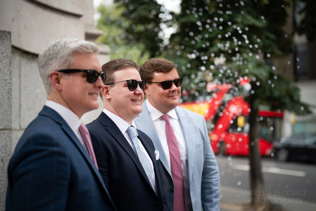 Posing for pictures before entering Chelsea Town Hall