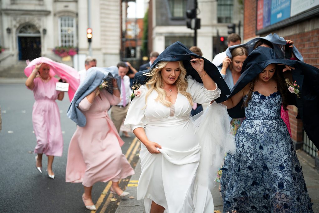 Heading to the reception near Chelsea Town Hall