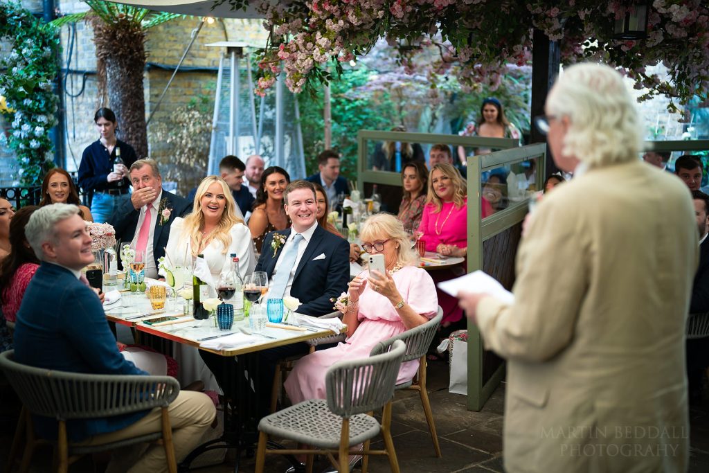 Wedding speeches at Stanley's restaurant