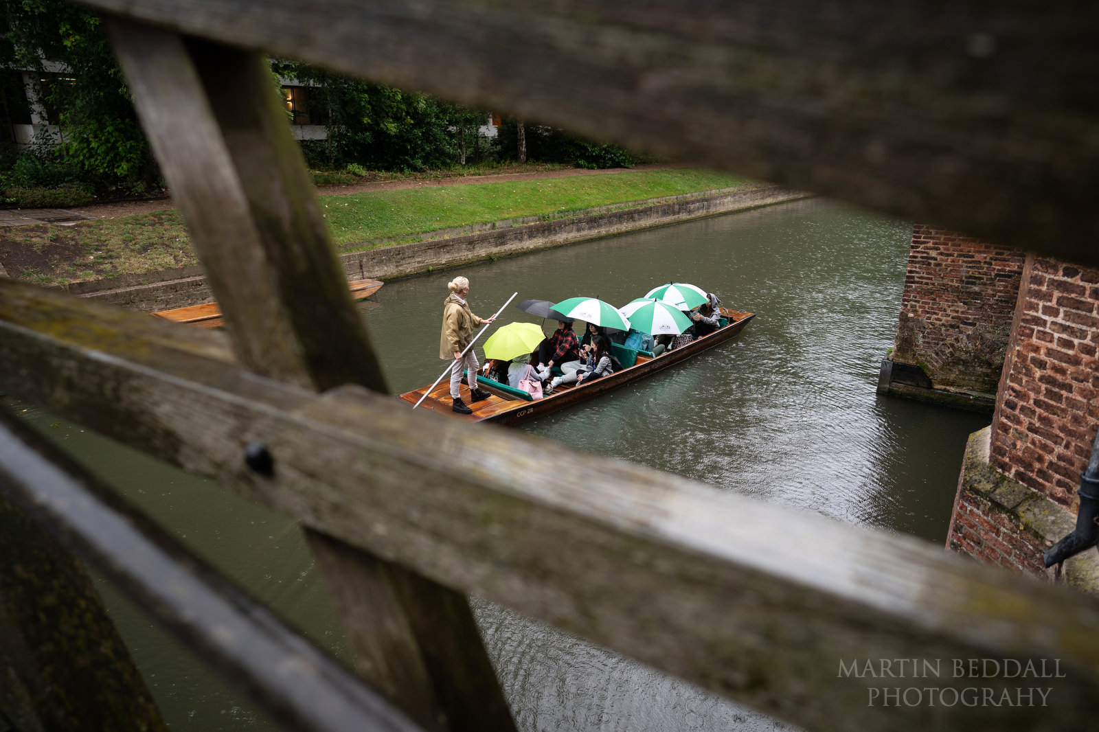 Wet Cambridge University wedding