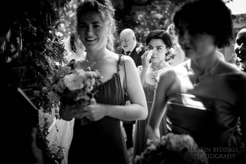 Tears before the wedding ceremony