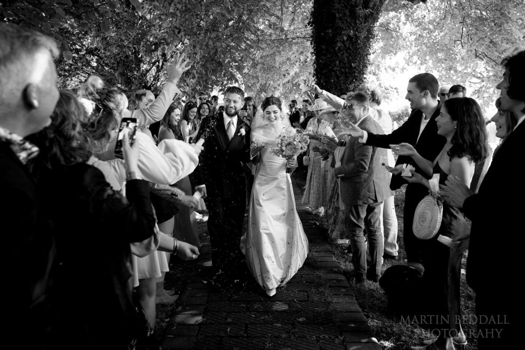 Confetti at West Sussex wedding