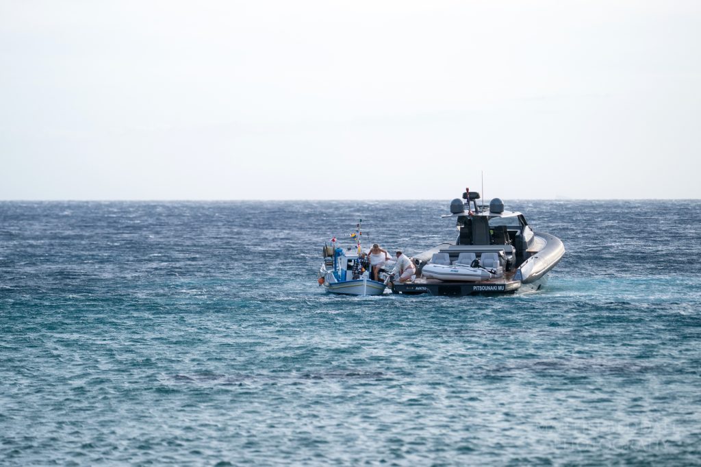 Bride transfers to small boat