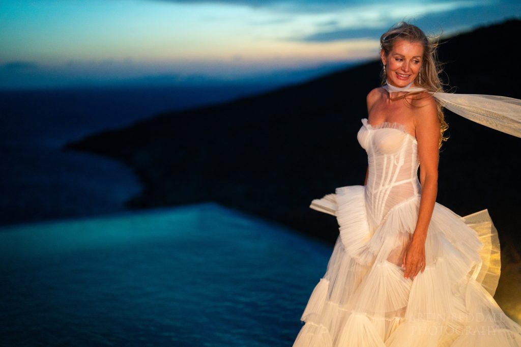 sundown at wedding in Greece