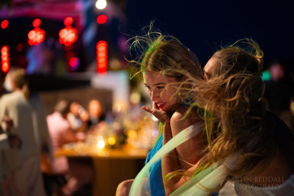 Bride kisses her daughter