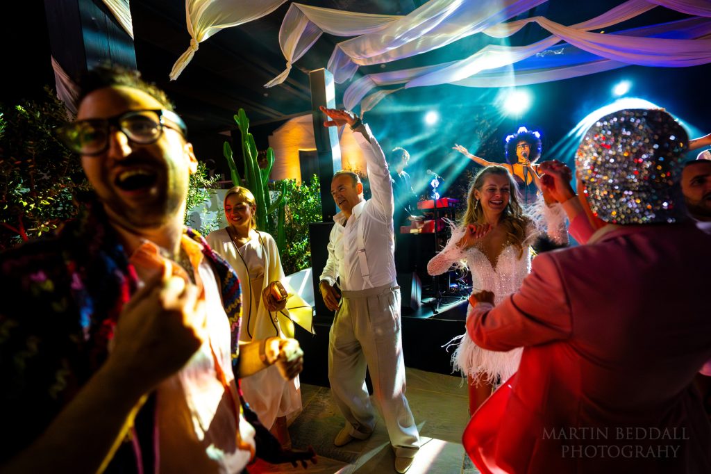 Dance floor at wedding in Greece