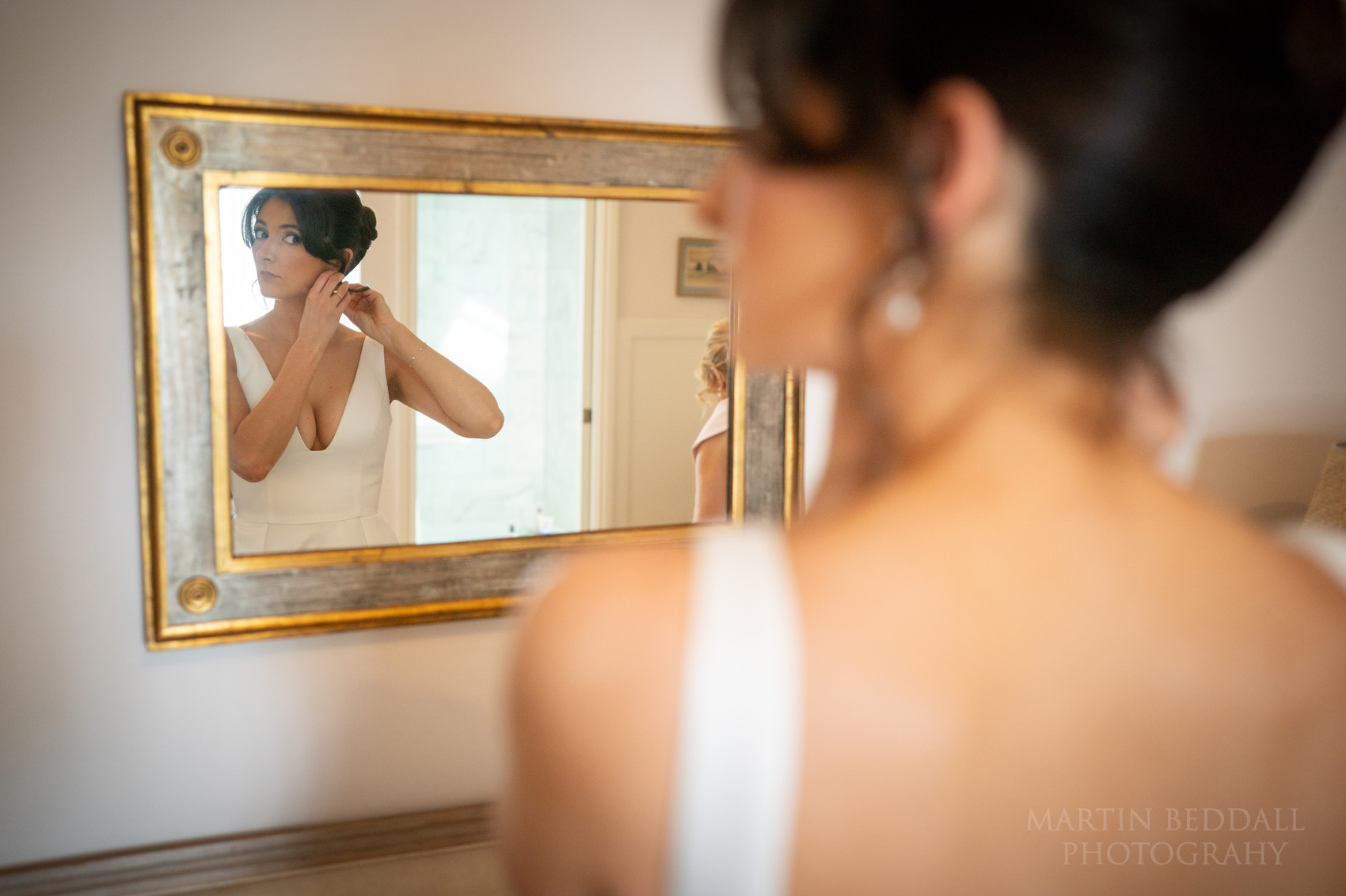 Bride getting ready at Llantilio House