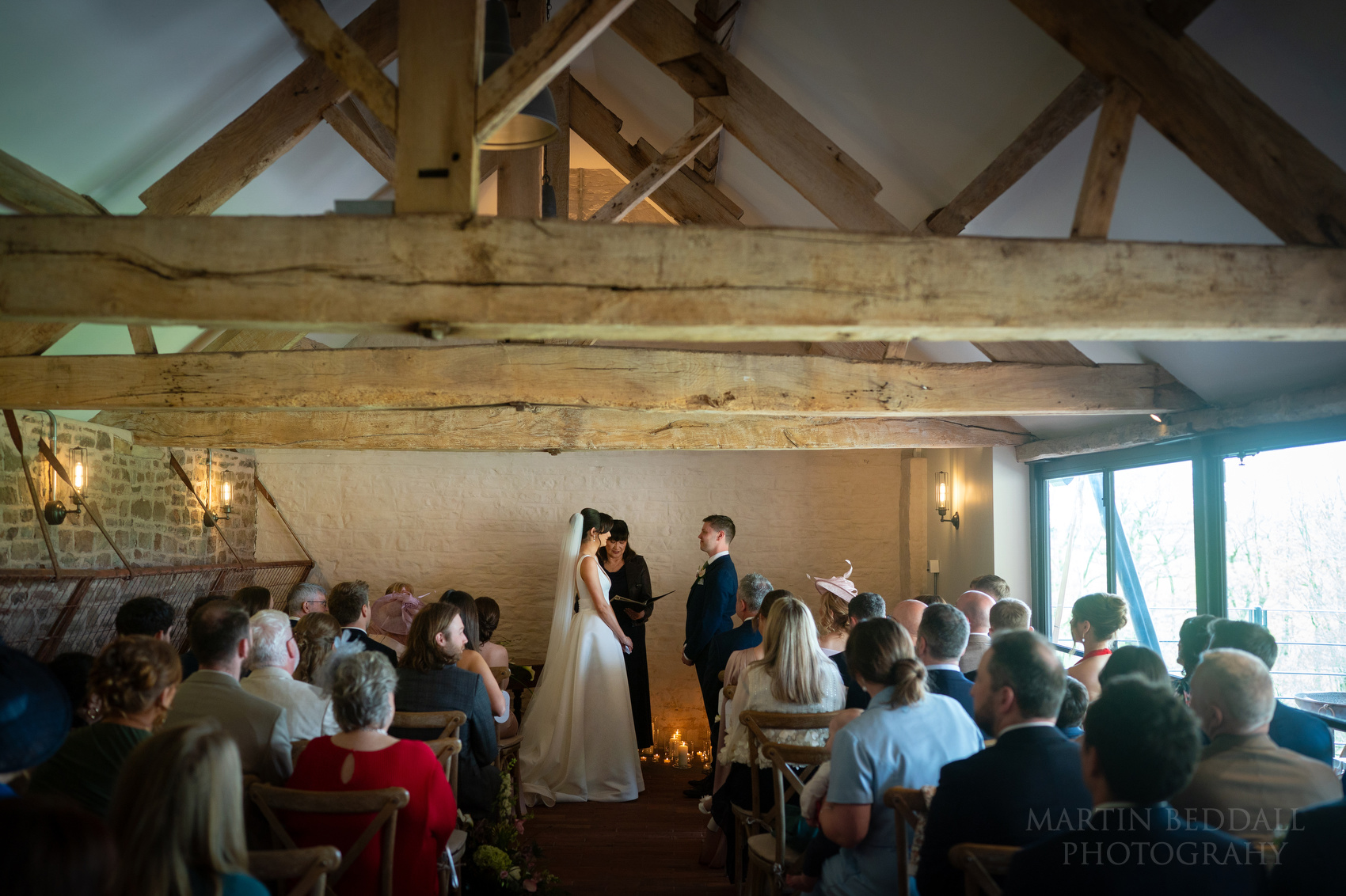 Llantilio House wedding ceremony in the Calf Shed