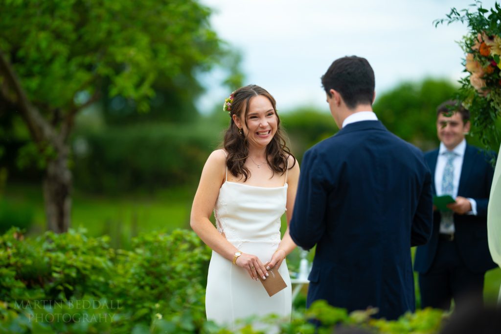 Wedding vows at Medley Walled Garden