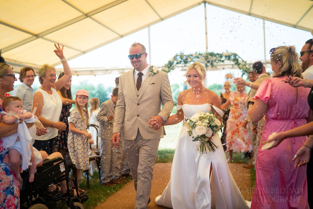 confetti at Glastonbury wedding