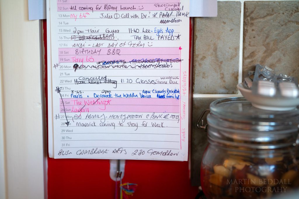 Wedding day calendar