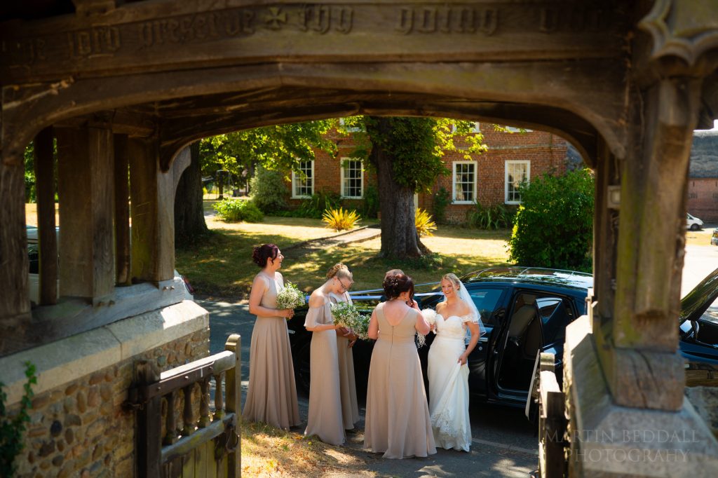Bride arrives at Yelling church
